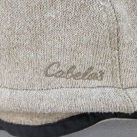 Cabela's Full Zip Sweater Jacket Women's L Beige Full Zip Athleisure High Collar - Picture 5 of 14